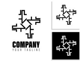 simple geometric logo design in black and white vector