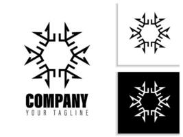 simple geometric logo design in black and white vector