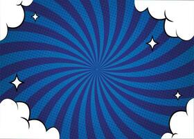 Comic  background. Vector, pop art style. Pop art comic background with cloud and star. Cartoon Vector Illustration