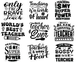 Teacher T shirt Design Bundle, Vector Teacher T shirt design, Teacher's Day shirt, Teacher typography T shirt design Collection, teachers day svg design.