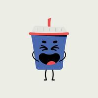Vector illustration of cute smile cup