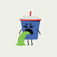 Vector illustration of nauseous cup