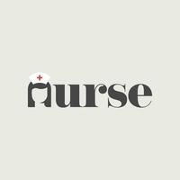 vector enfermero texto logo diseño