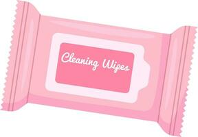 pink face cleaning wipe in flat style vector