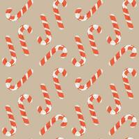 Christmas candy cane seamless pattern. Vector illustration.