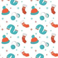 Winter warm clothes seamless pattern vector