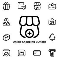 Vector Graphic of Online Shopping Buttons. Good for user interface, new application, etc.