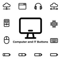 Vector Graphic of Computer and IT Buttons. Good for user interface, new application, etc.
