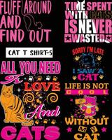 Cat t shirt design typo vector