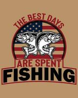 Fishing t shirt design vector