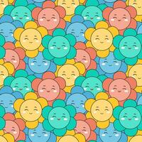 Smile Seamless Pattern Design Illustration with Smiling Character and Happiness Face in Template Hand Drawn Cartoon Flat Design vector