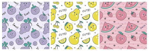 Smile Seamless Pattern Design Illustration with Smiling Character and Happiness Face in Template Hand Drawn Cartoon Flat Design vector