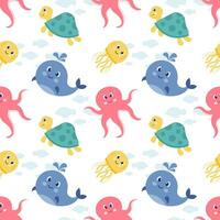 Smile Seamless Pattern Design Illustration with Smiling Character and Happiness Face in Template Hand Drawn Cartoon Flat Design vector