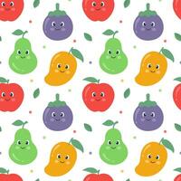 Smile Seamless Pattern Design Illustration with Smiling Character and Happiness Face in Template Hand Drawn Cartoon Flat Design vector