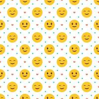 Smile Seamless Pattern Design Illustration with Smiling Character and Happiness Face in Template Hand Drawn Cartoon Flat Design vector