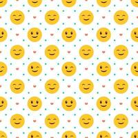 Smile Seamless Pattern Design Illustration with Smiling Character and Happiness Face in Template Hand Drawn Cartoon Flat Design vector