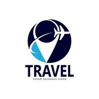 viaje agencia viaje logo modelo vector