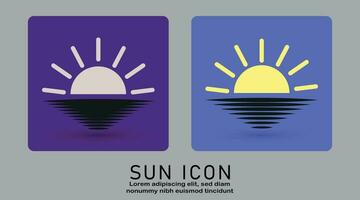 Sunrise or sunset icon, sun icon vector isolated on white background.