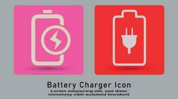 Battery charger icon for use apps and website vector on a isolated background.