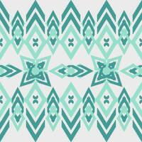 Ethnic ikat design Aztec tribal african art. Seamless pattern in tribal, folk embroidery, and Mexican style. Geometric ornament. Design for print fabric carpet, wallpaper, clothing, wrapping, fabric vector