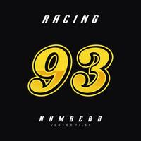 Racing Number 93 Vector Design Template