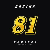 Racing Number 81 Vector Design Template