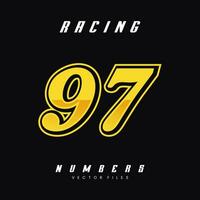 Racing Number 97 Vector Design Template