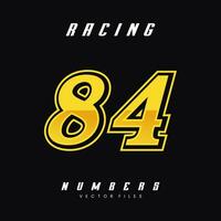 Racing Number 84 Vector Design Template