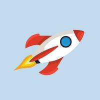 Vector rocket background in flat style