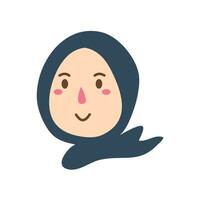 cute strong moslem girl character vector