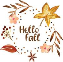 Hello fall vector T shirt design Illustration