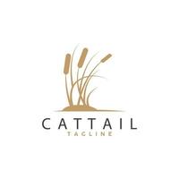 Cattail Logo Design Vector Simple Illustration Symbol Template