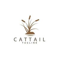 Cattail Logo Design Vector Simple Illustration Symbol Template