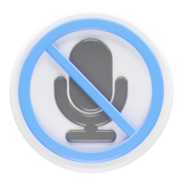 Mute icon 3d rendering illustration png