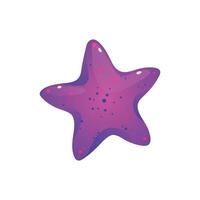 Vector decorative purplr starfish vector illustration isolated on white marine animal sea star