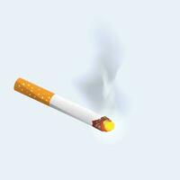 Vector cigarette dark smoke on white background