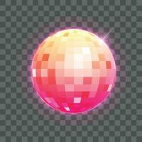 Vector disco ball. mirror reflected circle glamorous ball for night club dance party decent vector realistic