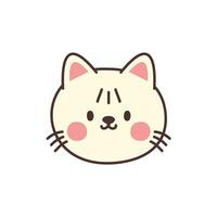 Vector cute cat face design on white background