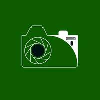 Camera Icon Vector Art,Vector illustration isolated on Green Background