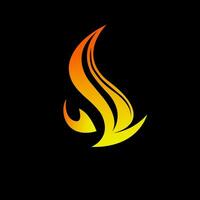 Fire flame icon isolated on Black background, Vector illustration for free download