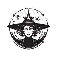 witch zealot, vintage hand drawn illustration vector