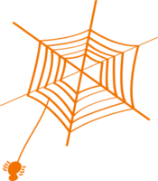 a spider on the orange cobweb png