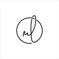 ML Initial handwriting logo vector