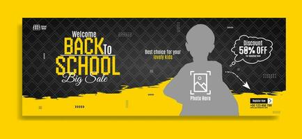 Back to school business horizontal banner template design vector