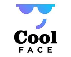 Cool face male glasses logo design. vector