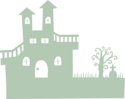 A green castle and tree png