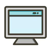 Monitor Vector Thick Line Filled Colors Icon For Personal And Commercial Use.