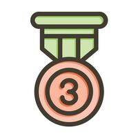 Bronze Medal Vector Thick Line Filled Colors Icon For Personal And Commercial Use.