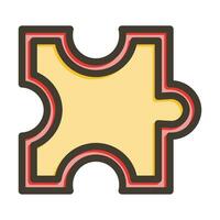 Jigsaw Vector Thick Line Filled Colors Icon For Personal And Commercial Use.