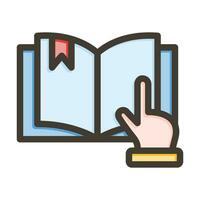 Book Reading Vector Thick Line Filled Colors Icon For Personal And Commercial Use.